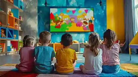 Kids watching TV and enjoying entertainment on SnopTV