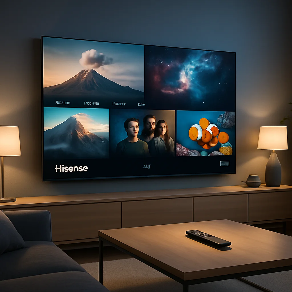 4K IPTV streaming on Hisense TV 2026 shown on a large Ultra HD smart television