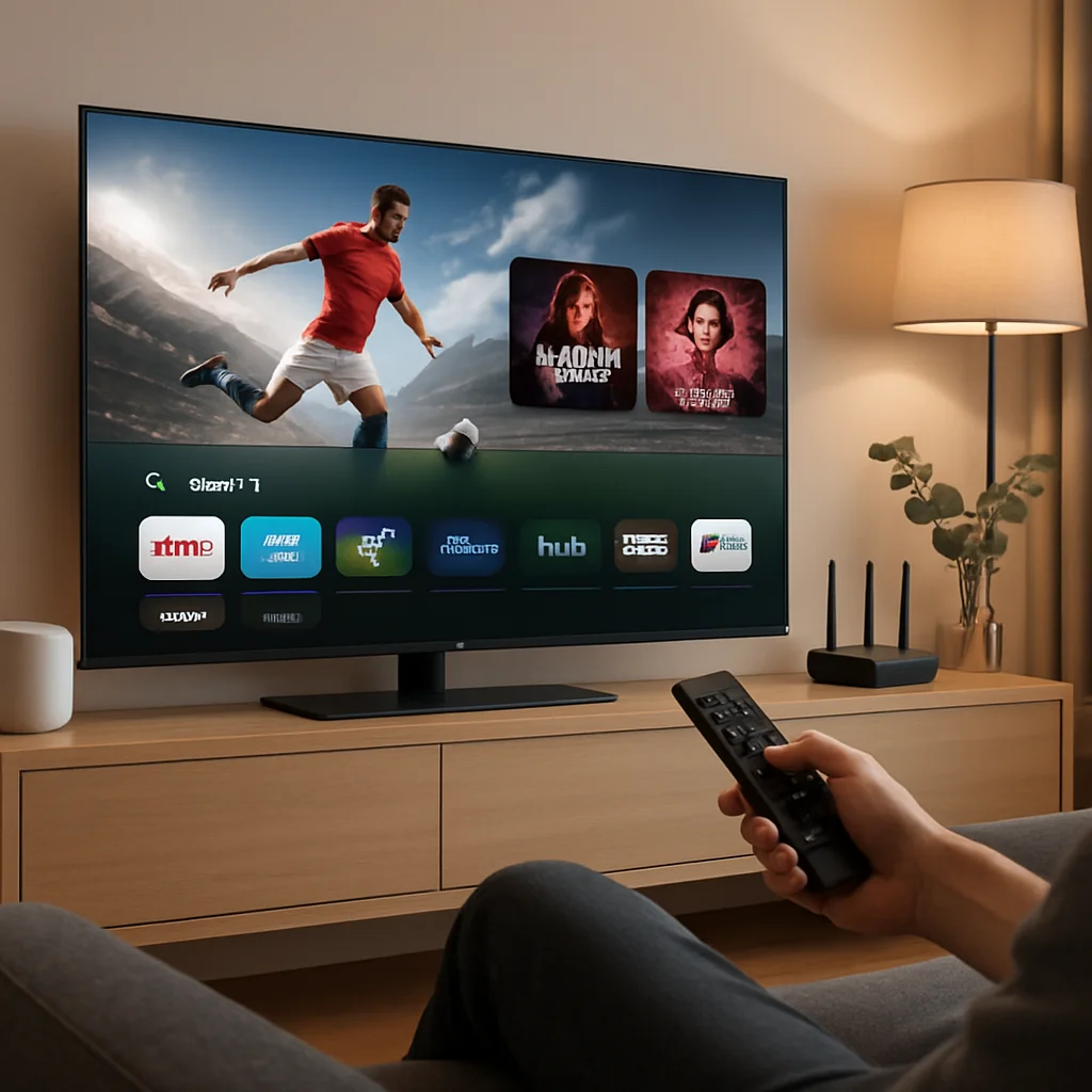 Fox One complete guide 2026 on a smart TV Fox One streaming service displayed on a 4K smart TV in a modern living room