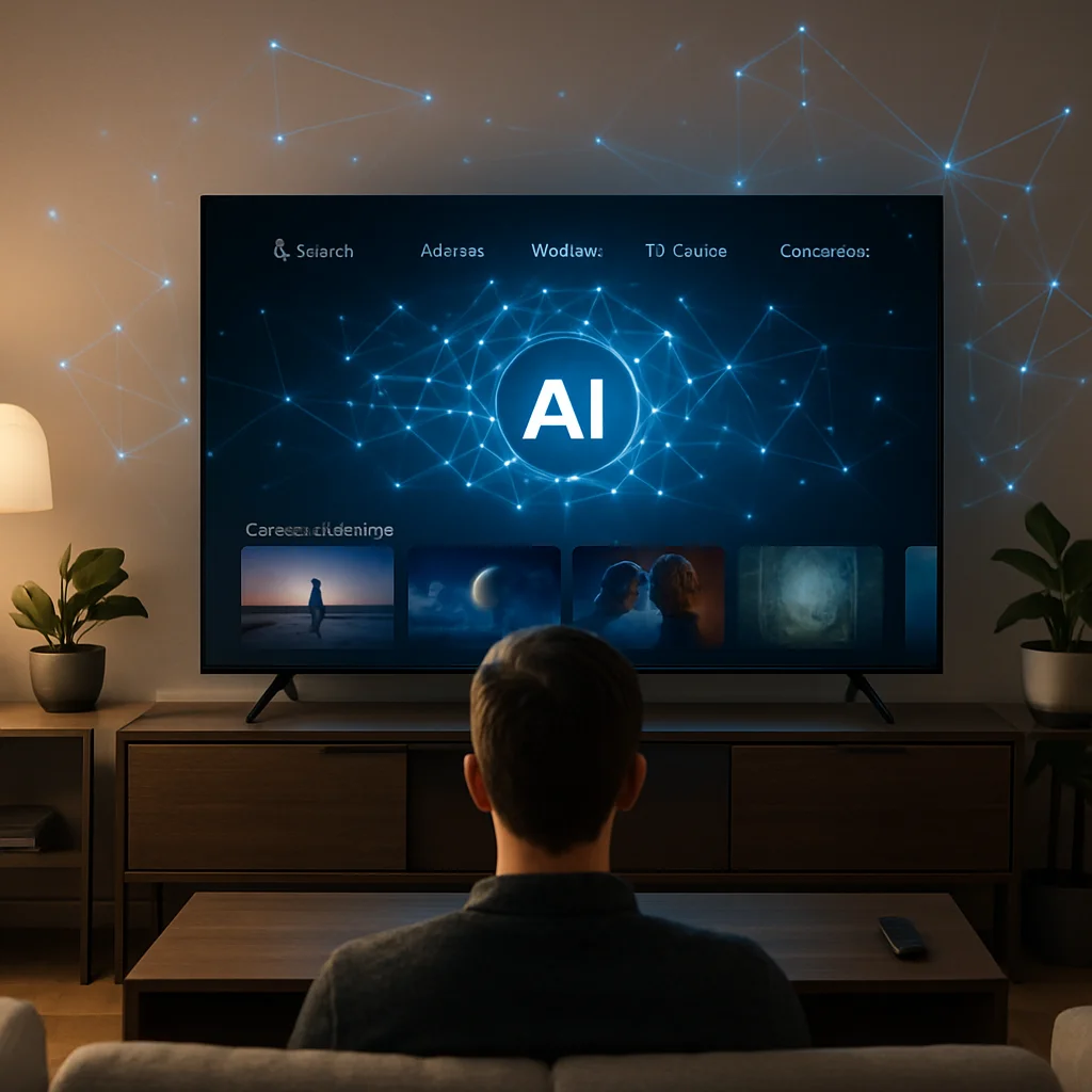 OpenAI News 2026 concept showing AI technology integrated with smart TV streaming